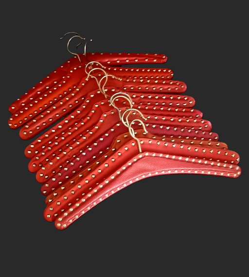 Fifties Red Coat Hangers With Nails