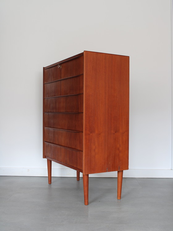Cassettiera vintage danese in teak, alta! – Cassettiere, Wood (photo 4 of 10)