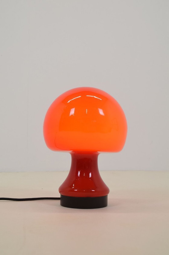 Image 1 of Lampe de table champignon en verre vintage, années 1960