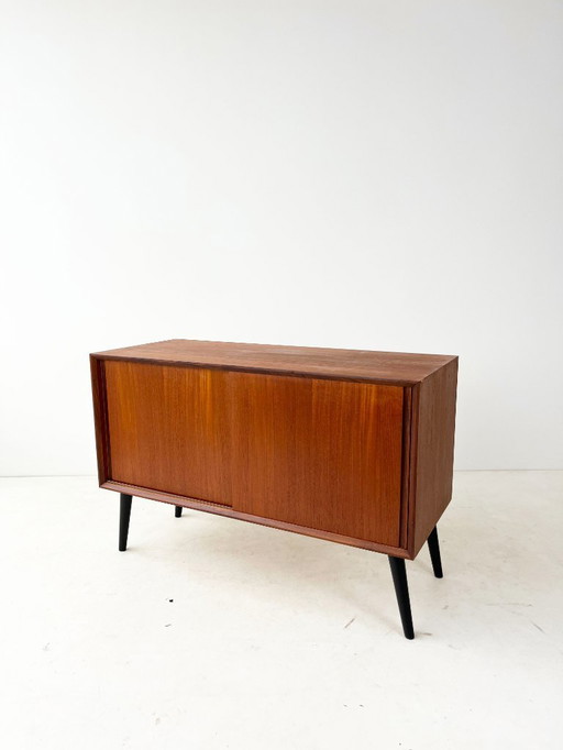 Mobiletto scorrevole in teak vintage