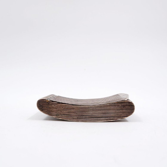 Image 1 of Silver vermeil ribbed pocket snuffbox - 19th century