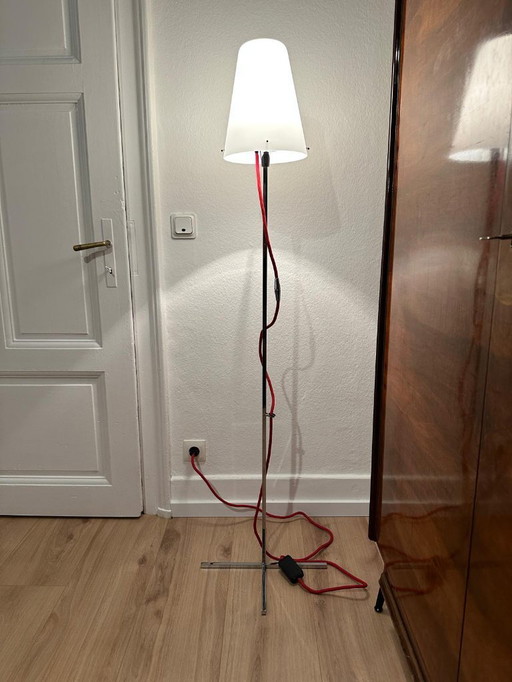  NEMO Thuban Terra: chroom/vintage vloerlamp Hannes Wettstein