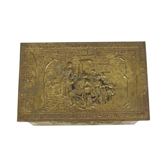 Image 1 of Antique Repoussé Chest Coal Fireplace