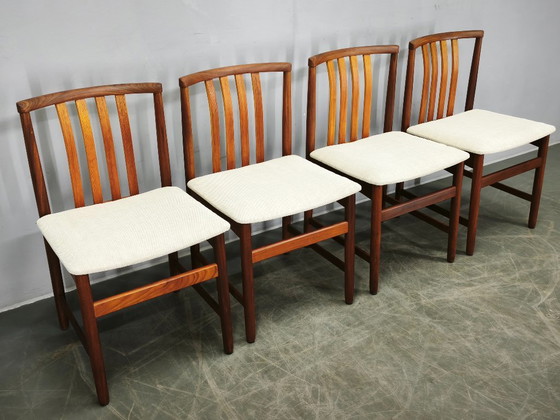 Image 1 of Set of Four Danish Teak Dining Chairs, Scandinavia, 1960s