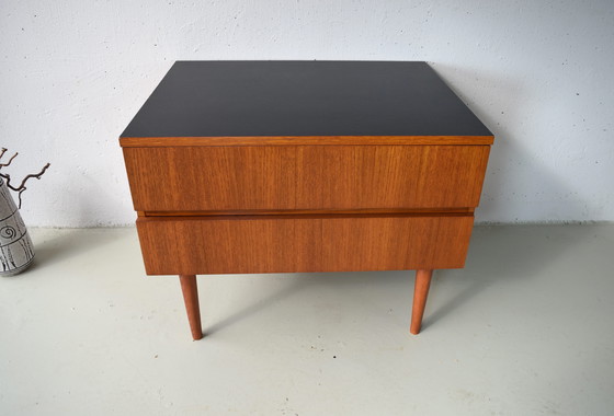 Image 1 of Mid-century teak dressoir, vintage kast, nachtkastje, ladekast