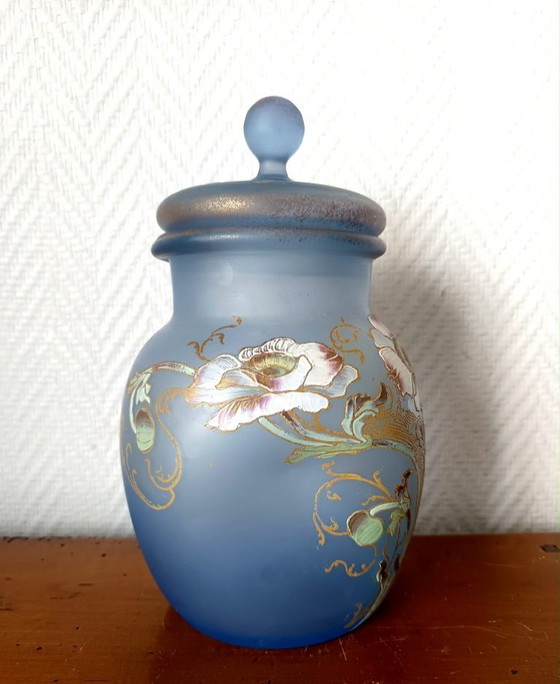 Image 1 of Art Nouveau covered vase with anemones