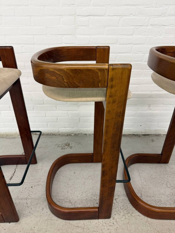 Image 1 of 3 sgabelli da bar vintage in stile Willy Rizzo