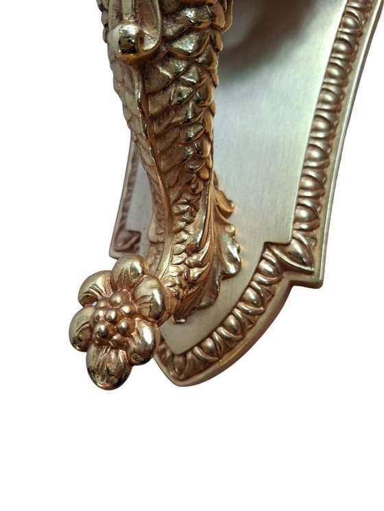 Image 1 of EXCLUSIVE SET: 8 "F.B.A.I. & TICHE" Wall Lights – Gold-Plated Brass and Cobalt Blue Porcelain