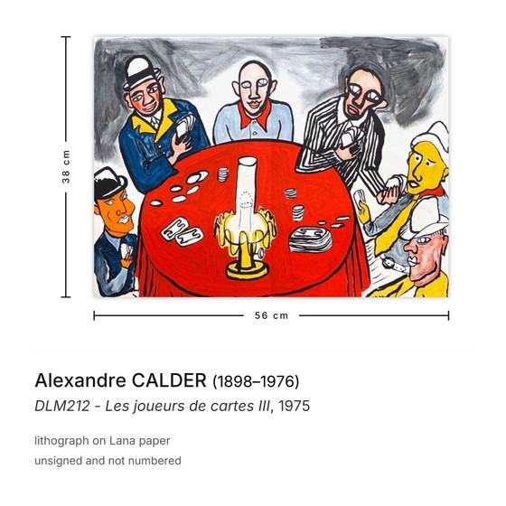 Image 1 of Alexandre CALDER DLM212 – Les joueurs de cartes III Lithographie 1975