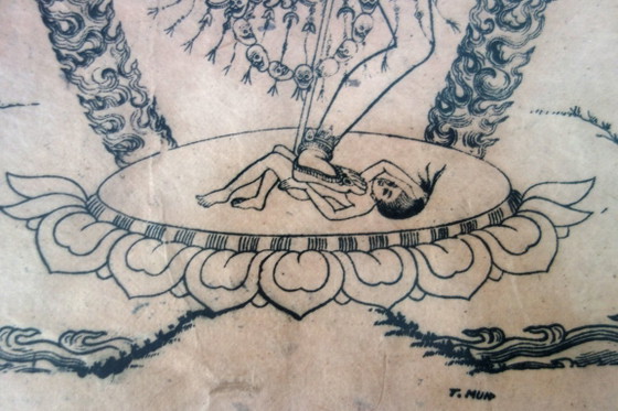 Incisione divinità buddista in danza – Litografie e stampe, Altro, Legno (photo 4 of 9)