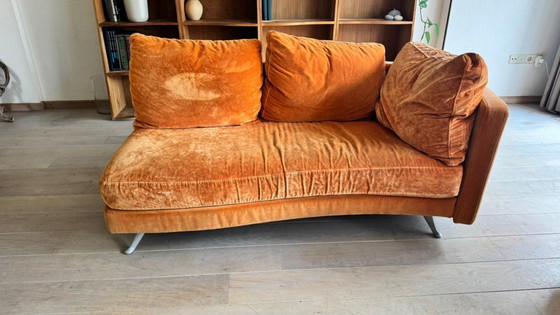 Image 1 of Rolf Benz orange sofas / sofa set with pouf / ottoman - Modern, organic & timeless