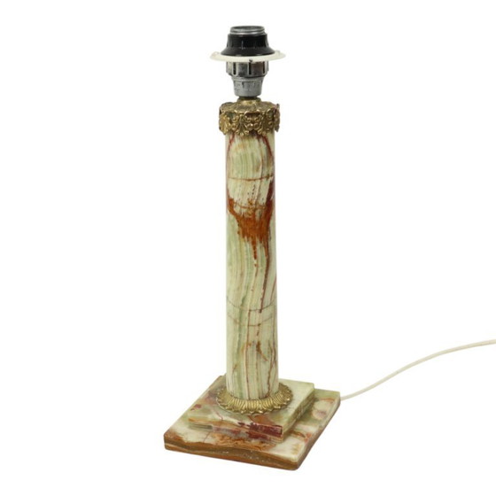 Image 1 of Lampe colonne classique en marbre onyx