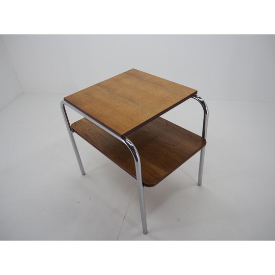 Image 1 of Vintage wooden and chrome console