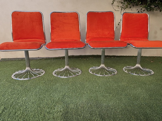 Space Age Table Et 4 Chaises Entièrement Restauré – Salles à manger complètes, Chrome (photo 4 of 15)