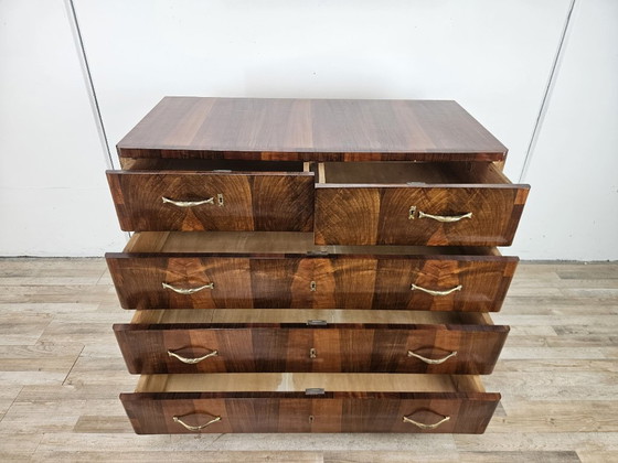 1940s Art Deco walnut chest of drawers – 5 drawers – Wood (photo 12 of 21)