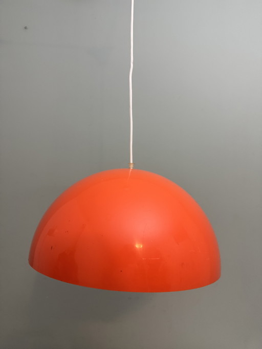 Vintage 70s space age Orange pendant lamp (half dome lamp)
