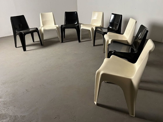 Acht Bofinger stapelstoelen van Helmut Bätzner, 1964. – Eetkamerstoelen, Plastic, Fiberglass (photo 3 of 9)