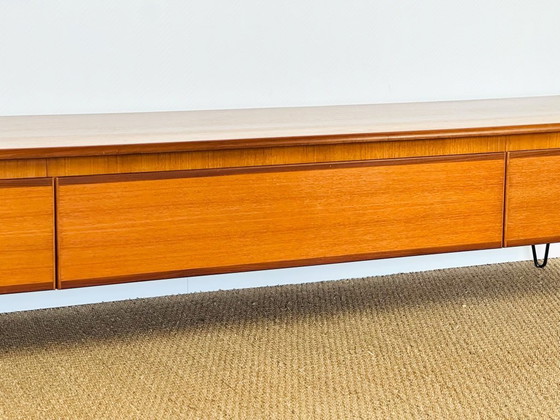 Image 1 of Low Scandinavian teak sideboard with hairpin legs, 1960