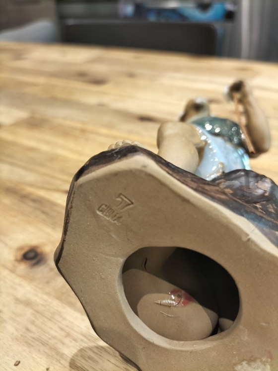 Image 1 of Statuette asiatique en grès émaillé 