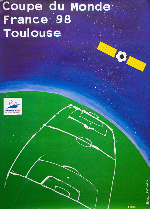 Original Vintage Poster World Cup 98 France Toulouse / 70 x 50 cm / With Original Packaging