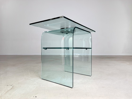 Image 1 of Mesa de centro giratoria de cristal original de Fiam Italia, años 80