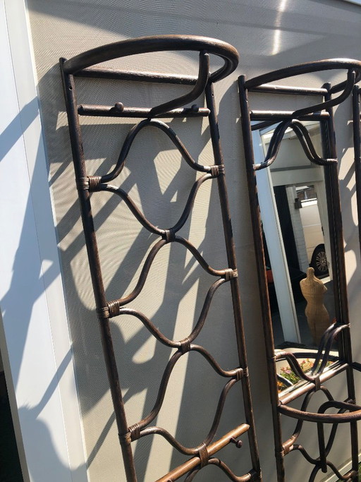 Set di appendiabiti da parete in rattan stile boho vintage. – kapstokken (photo 2 of 6)