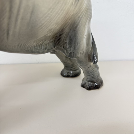 Image 1 of Statua di elefante in ceramica grigia vintage