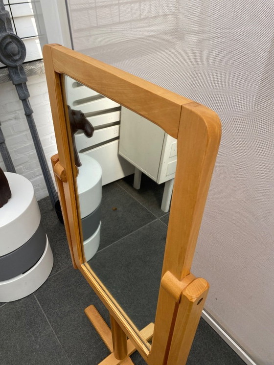 Image 1 of Vintage Scandinavian pinewood floor mirror
