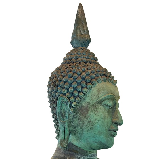 Monumental Thai Bronze Buddha – Sukhothai Style – Dated 1961 – 190 cm – Sculpture (photo 5 of 20)