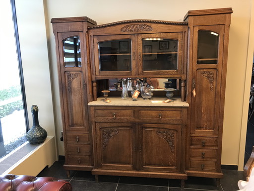 Antique Art Nouveau sideboard in oak