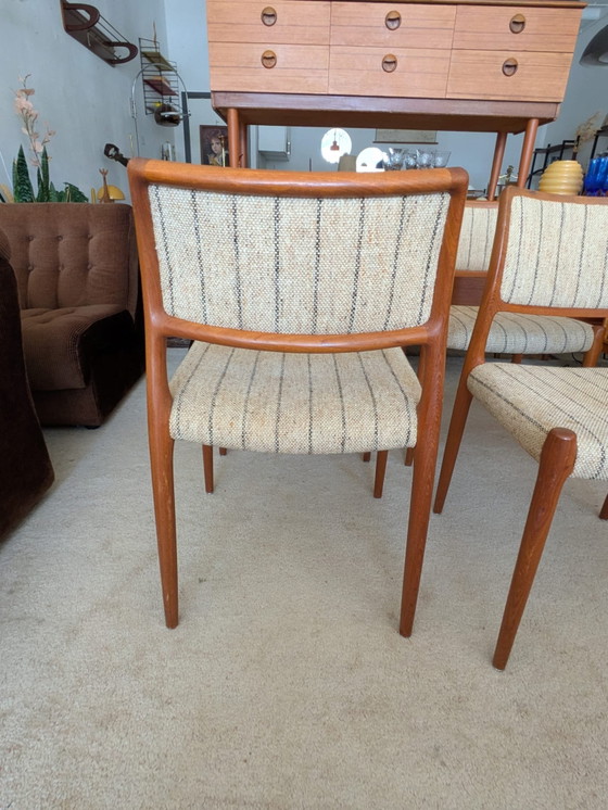 Image 1 of Vintage set van 4 Deense eetkamerstoelen, Niels Otto Møller, model 80