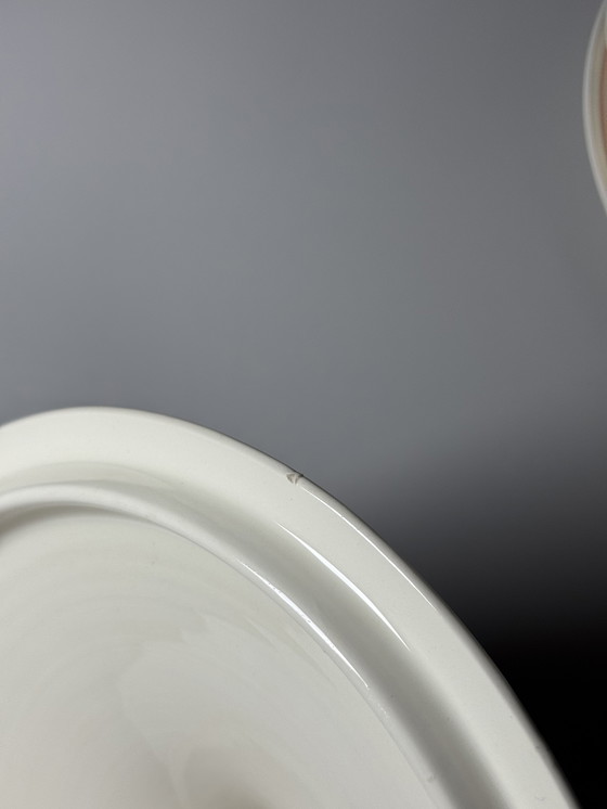 Image 1 of Zuppiera Art Déco vintage con sottopiatto – Boch Frères, Belgio, anni '40