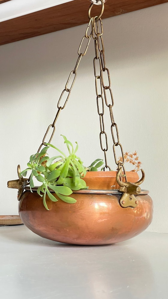 Image 1 of Fioriera sospesa con 3 bufali d'epoca