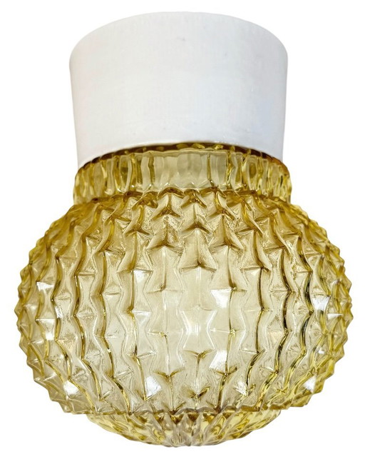 Vintage White Porcelain Ceiling Light, 1970s