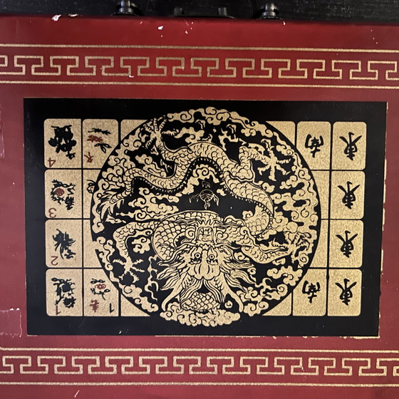 Image 1 of Antiek zeldzaam Mahjong spel