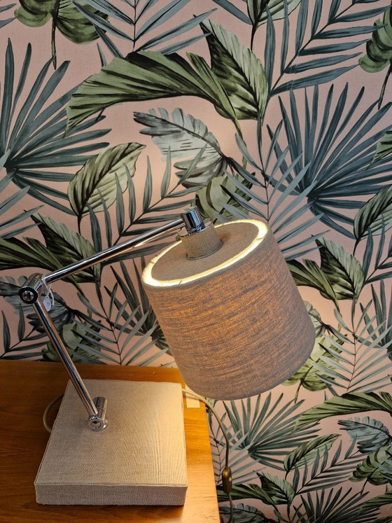 Image 1 of Vintage desk lamp chrome / beige 70s