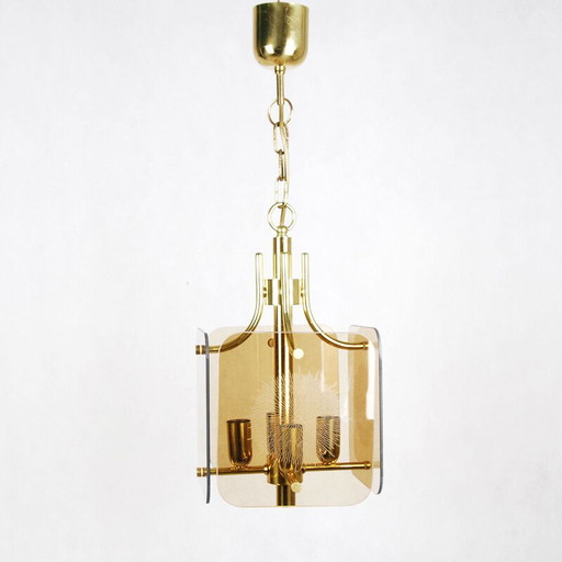 Vintage hanglamp in messing, 1980