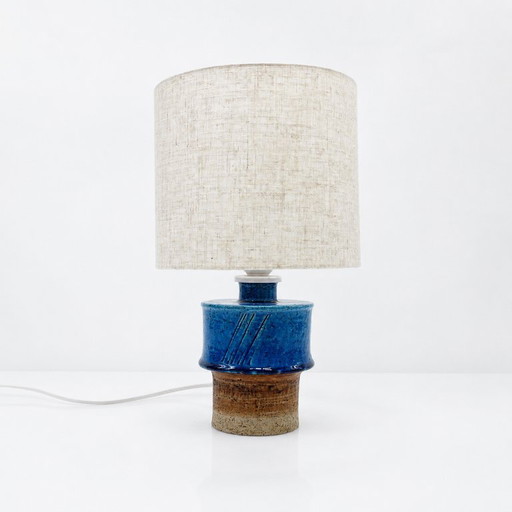 Lampe de table en grès bleu par Inger Persson pour Rörstrand, Suède, années 1960 – tafellampen, Ceramic