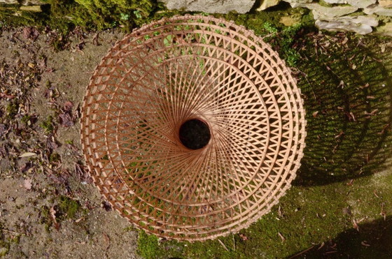 Grande suspension en rotin, fabrication artisanale, 55x40cm – Metal, Rattan (photo 6 of 8)