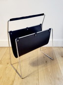 Leather magazine rack, 1970s design