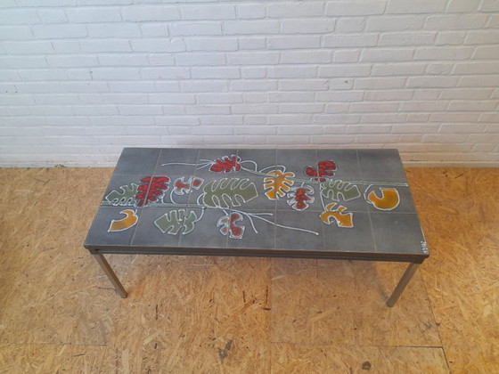 Image 1 of Vintage coffee table with tile panel