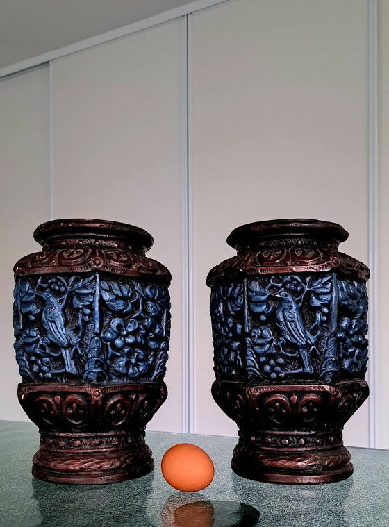 Image 1 of Set di 2 vasi in pietra di metà secolo