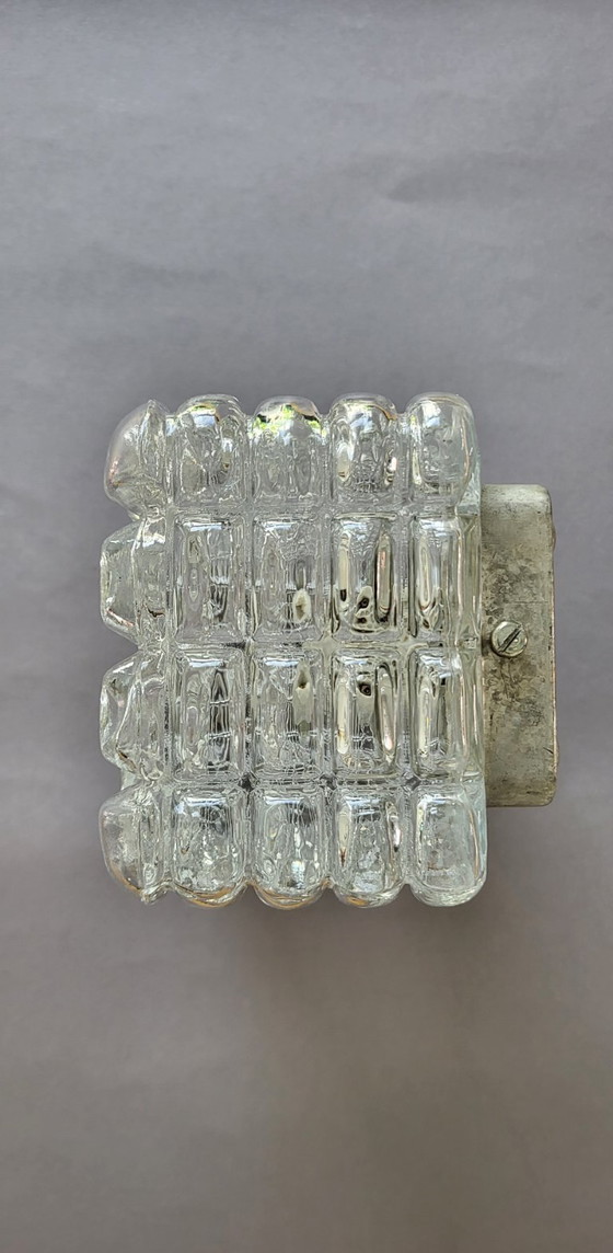 Image 1 of Applique murale ERCO 54 090 en verre bullé, rare modèle des années 60, style Mid-Century.