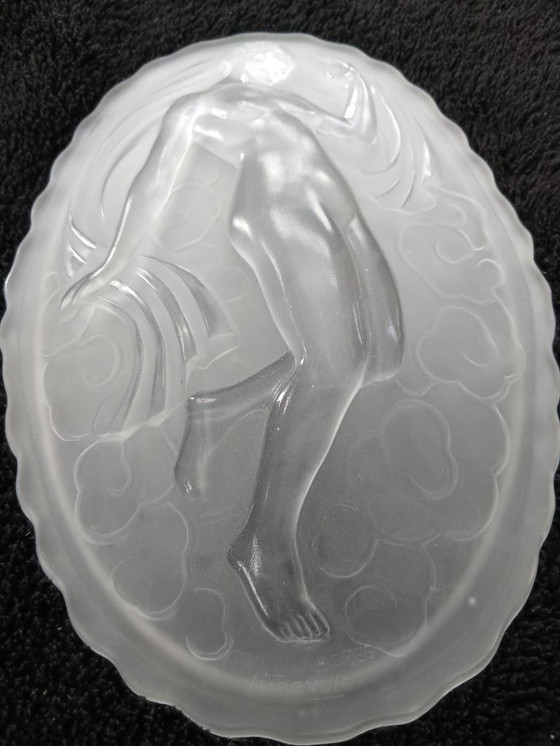 Image 1 of RARE antique Muller Frères Lunéville Art Deco wall plaque / Dancing Woman