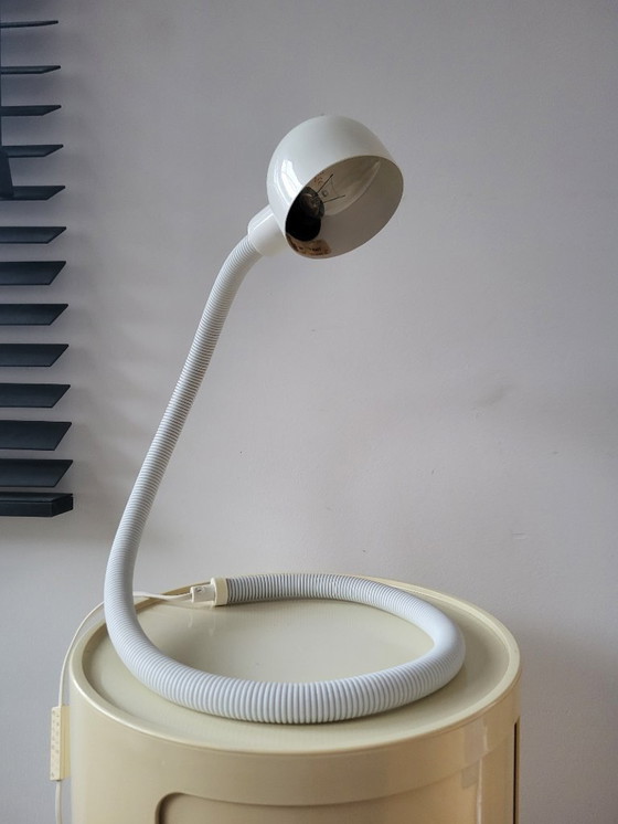 Image 1 of Lampe serpent ou cobra vintage, Happylight, années 80, blanche, Pays-Bas