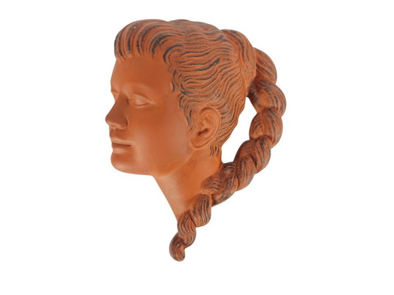 Image 1 of Achatit Cortendorf - terracotta - wandmasker - ceramic mask - handarbeit - 50s
