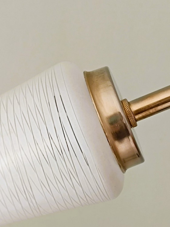 Image 1 of Lustre en métal et abat-jours coniques années 70