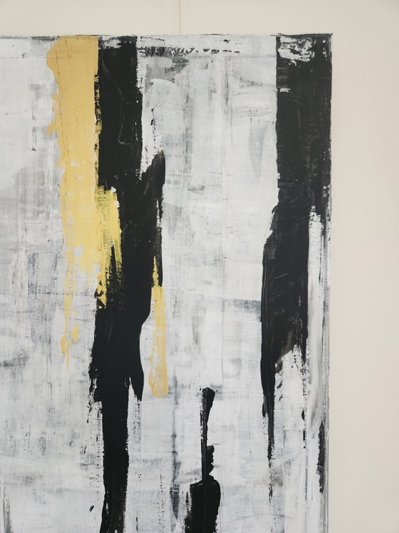 Image 1 of Beautiful Large Abstract Painting 'Black is Gold Nº5' – Ararat (2022) - Incl. Certificate