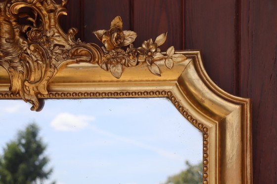 Image 1 of Large gilded mirror in the Louis XV style