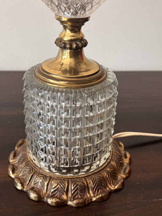 Image 1 of Lampe de table 1960 Ananas en relief Verre poli